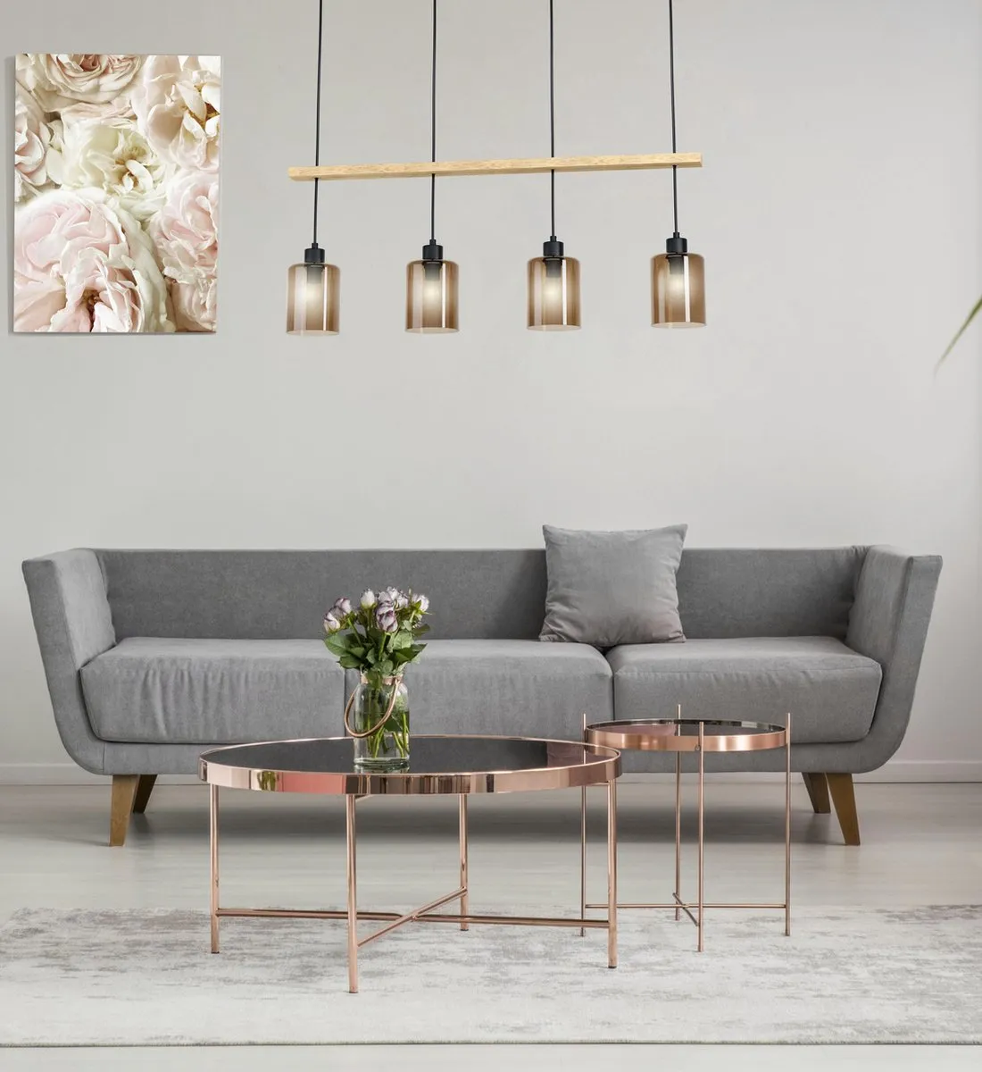 Eglo Coolmont Hanglamp E14 - 77,5 cm - Zwart/Hout