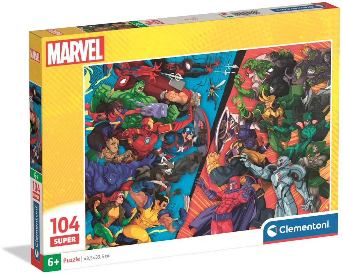 Clementoni Superhelden vs Schurken Kinderpuzzel 104 Stuks