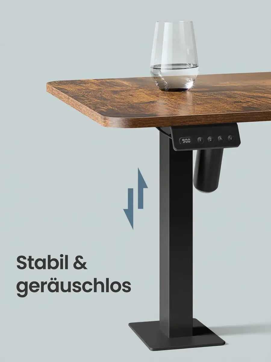Songmics Hoekbureau Elektrisch 160x140cm Bruin-Zwart