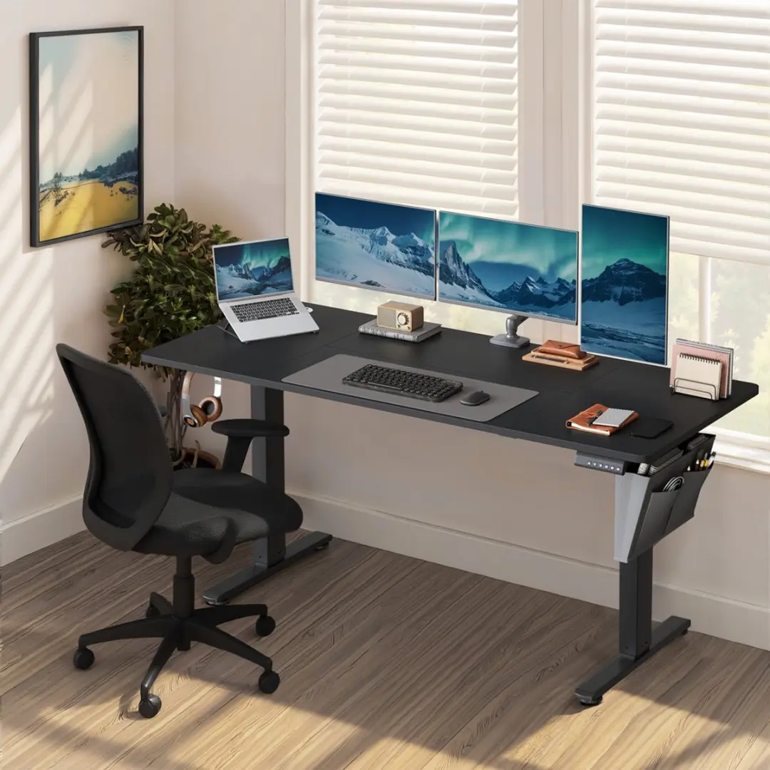 Songmics Elektrisch Zit-Sta Bureau 160,1x70cm - Zwart
