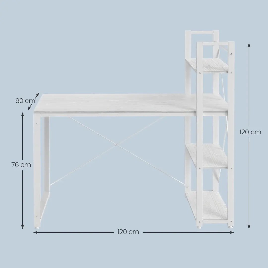 Songmics Computerbureau 120x60cm Wit - afbeelding 6 van 6