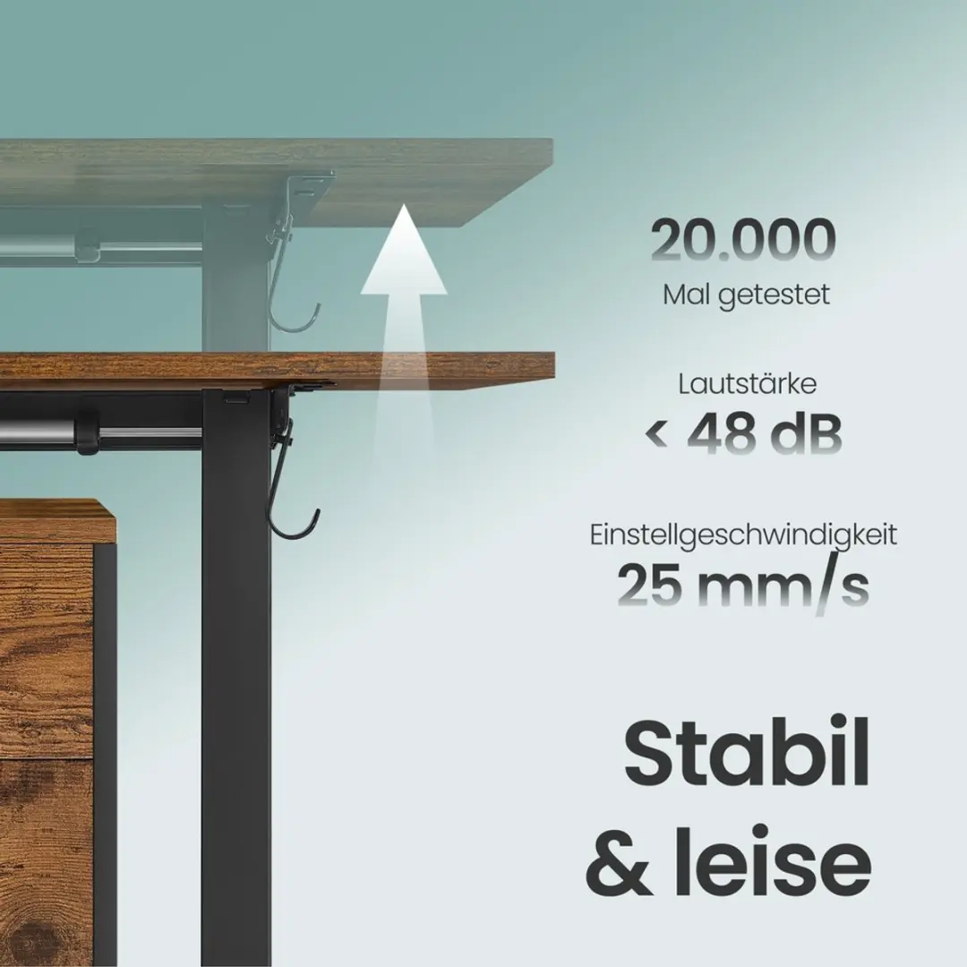 Songmics Hoogteverstelbaar Bureau - Zwart - afbeelding 6 van 6