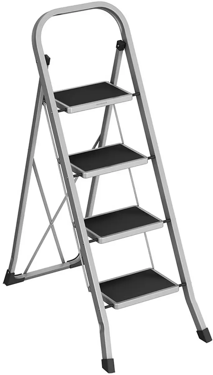 Songmics Opvouwbare 4-Treden Ladder Duifgrijs