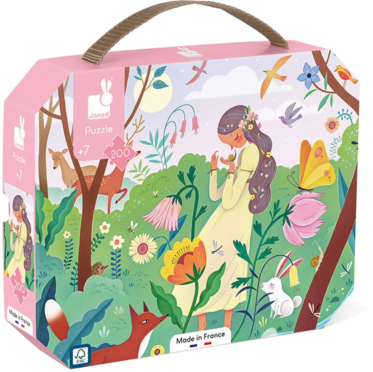 Janod Moeder Natuur Puzzelkoffer 200 Stuks - 7+