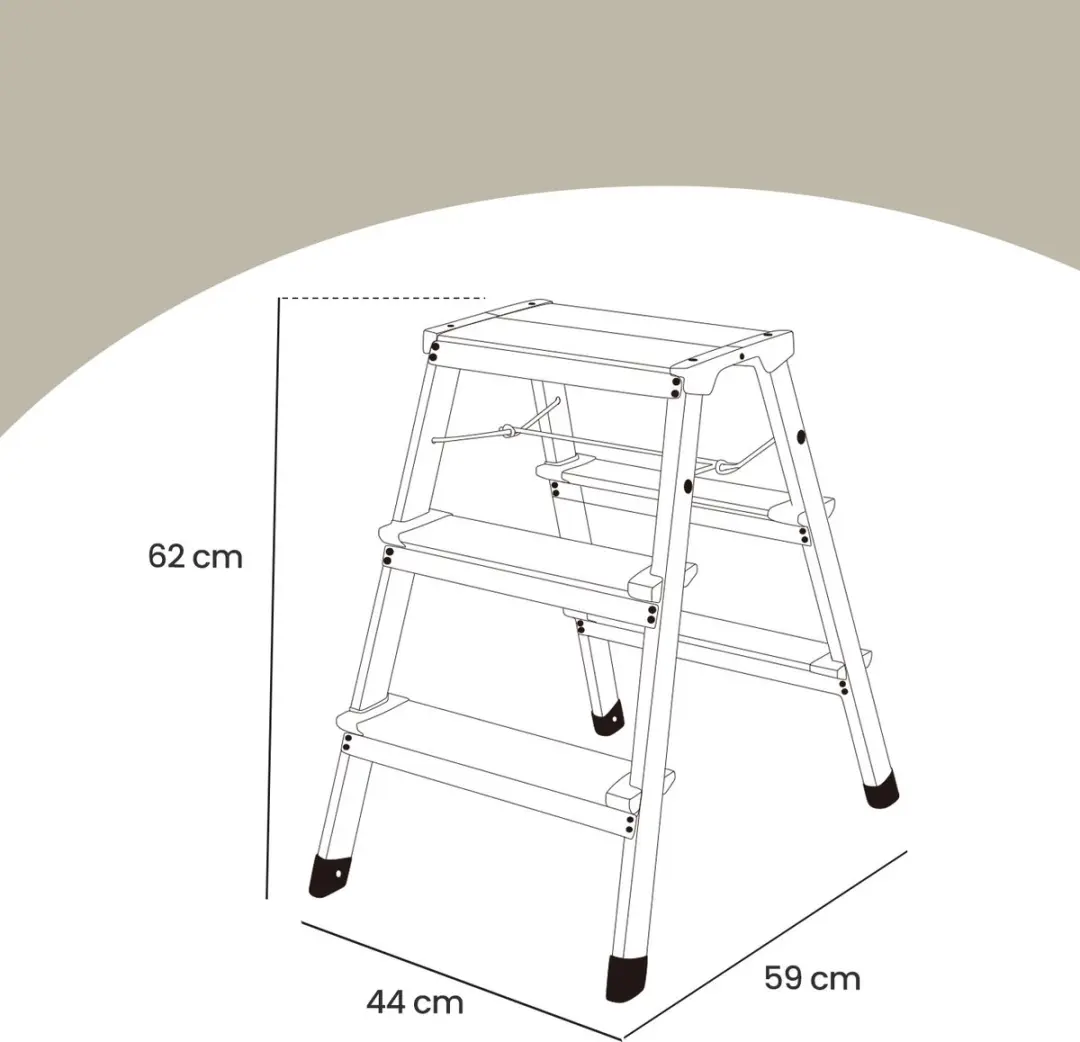 Songmics Opvouwbare Trapladder Aluminium 2x3 Treden