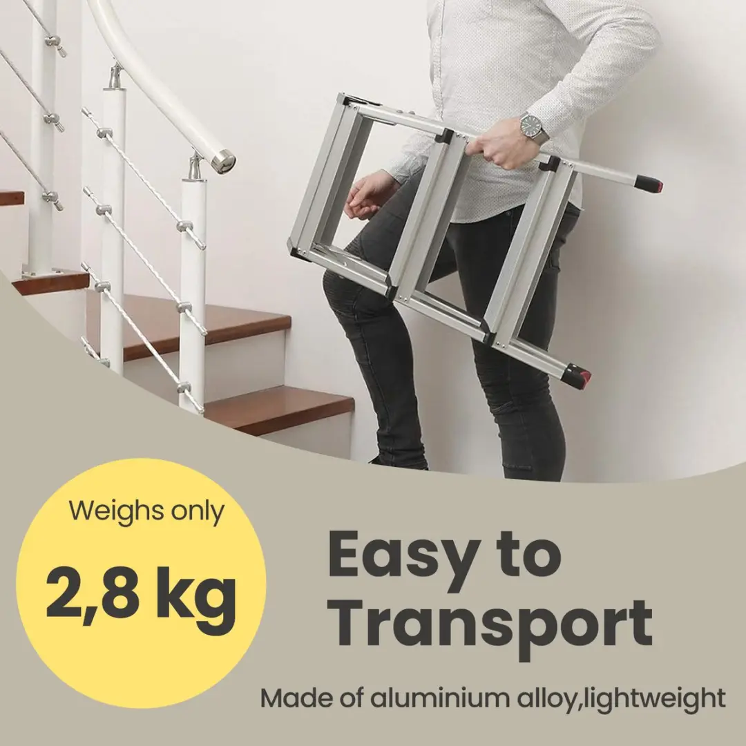 Songmics Opvouwbare Trapladder Aluminium 2x3 Treden
