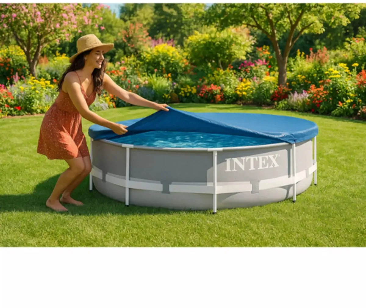 Intex Zwembad Afdekzeil Rond 305cm - Donkerblauw - afbeelding 6 van 6