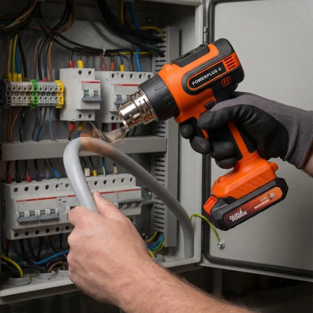 Powerplus Dual Power POWDP7055 Heteluchtpistool - 20V - tot 550°C - 4 Mondstukken