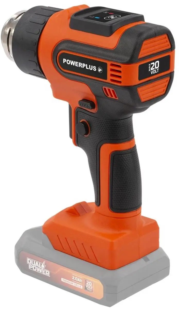 Powerplus Dual Power POWDP7055 Heteluchtpistool - 20V - tot 550°C - 4 Mondstukken