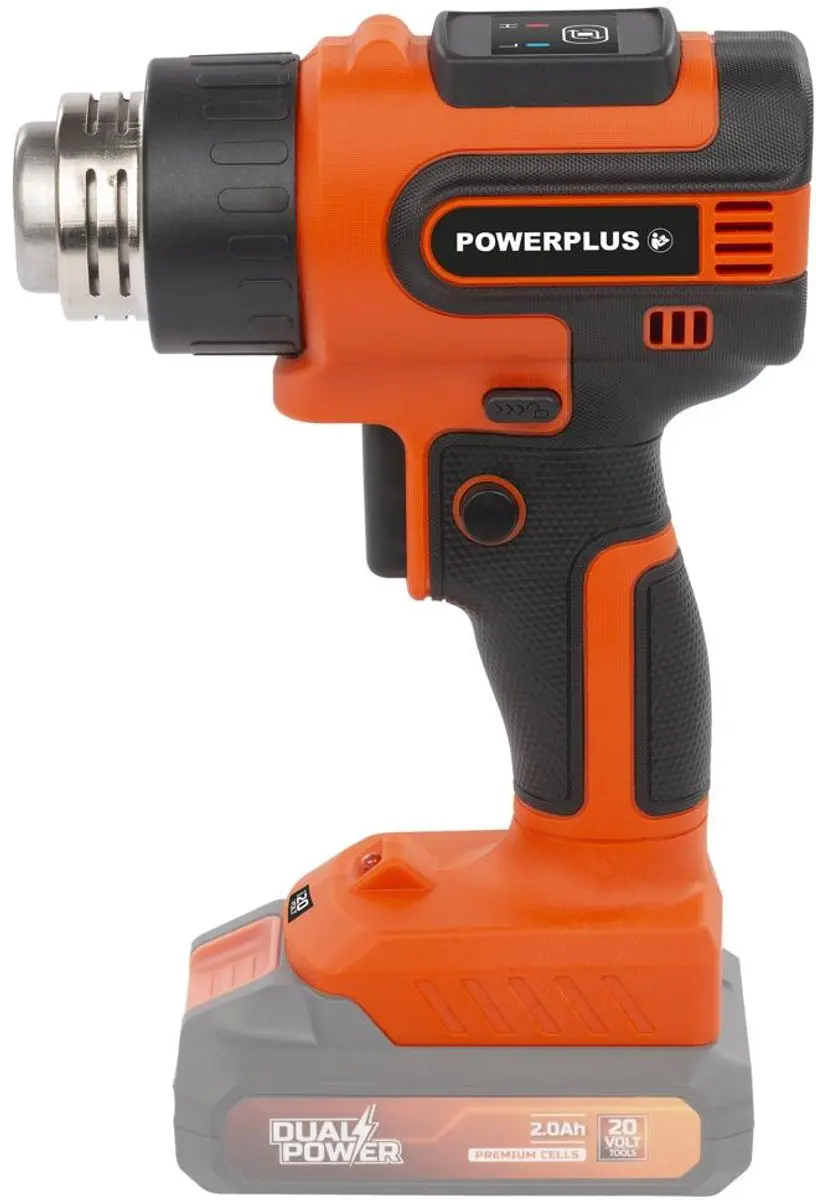 Powerplus Dual Power POWDP7055 Heteluchtpistool - 20V - tot 550°C - 4 Mondstukken