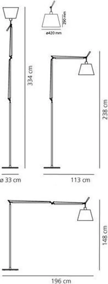 Artemide Tolomeo Mega Vloerlamp - Perkament Ø42cm
