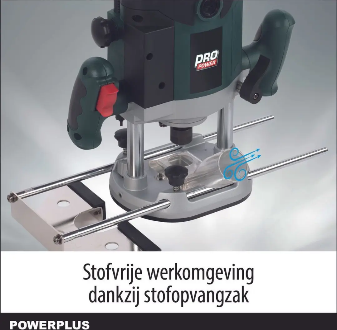 Powerplus Pro Power Bovenfrees 2100W - Groen - afbeelding 2 van 6
