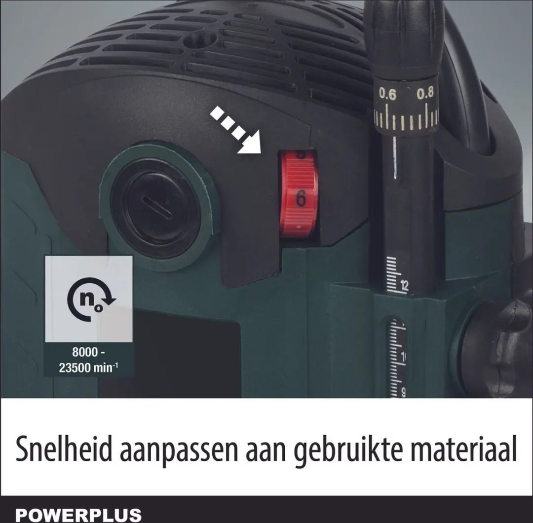 Powerplus Pro Power Bovenfrees 2100W - Groen - afbeelding 4 van 6