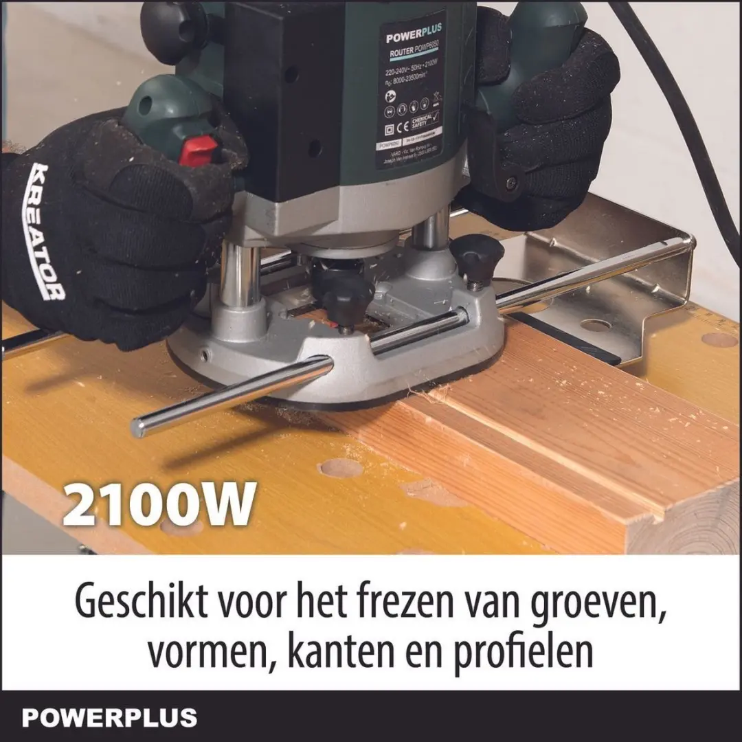 Powerplus Pro Power Bovenfrees 2100W - Groen - afbeelding 3 van 6