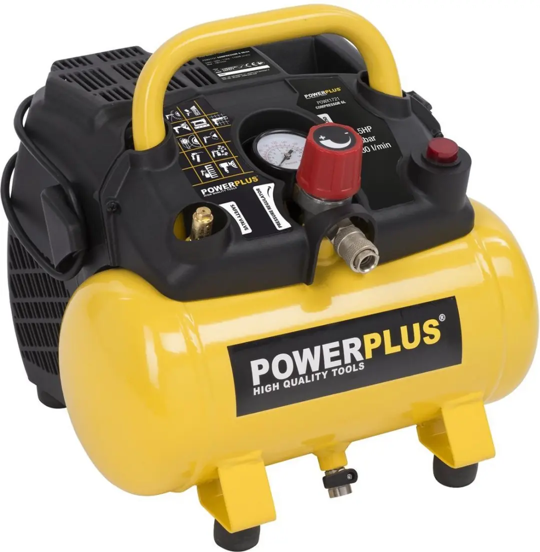 Powerplus POWX1721 Luchtcompressor 1100W 8 bar - 6L