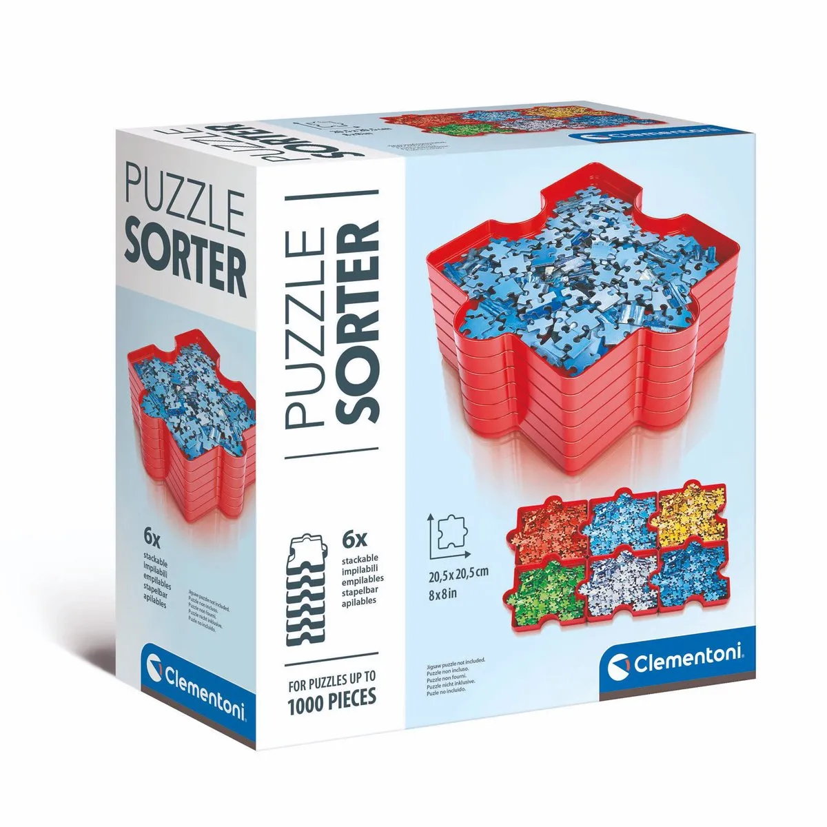 Clementoni - Puzzle Sorter - Puzzel sorteer bakjes - 6 stuks - stapelbaar