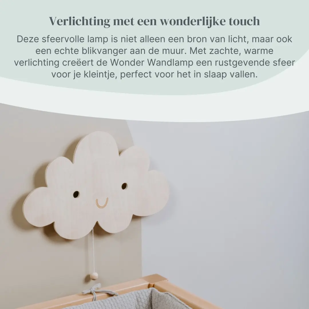Baby's Only Houten Wandlamp Wolk Wonder - 14W Warm Wit