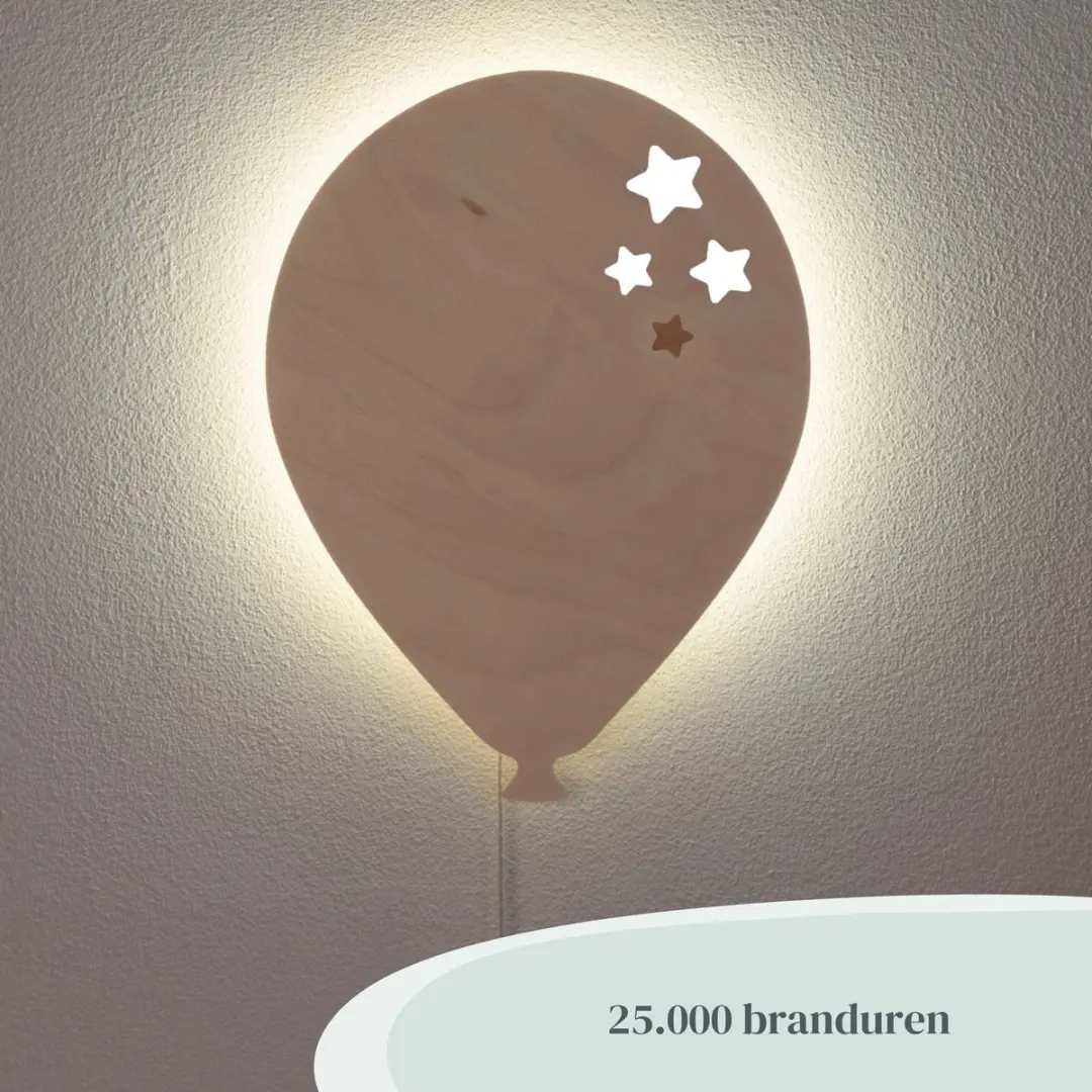 Baby's Only Houten Wandlamp Ballon Wonder - 14W Warm Wit