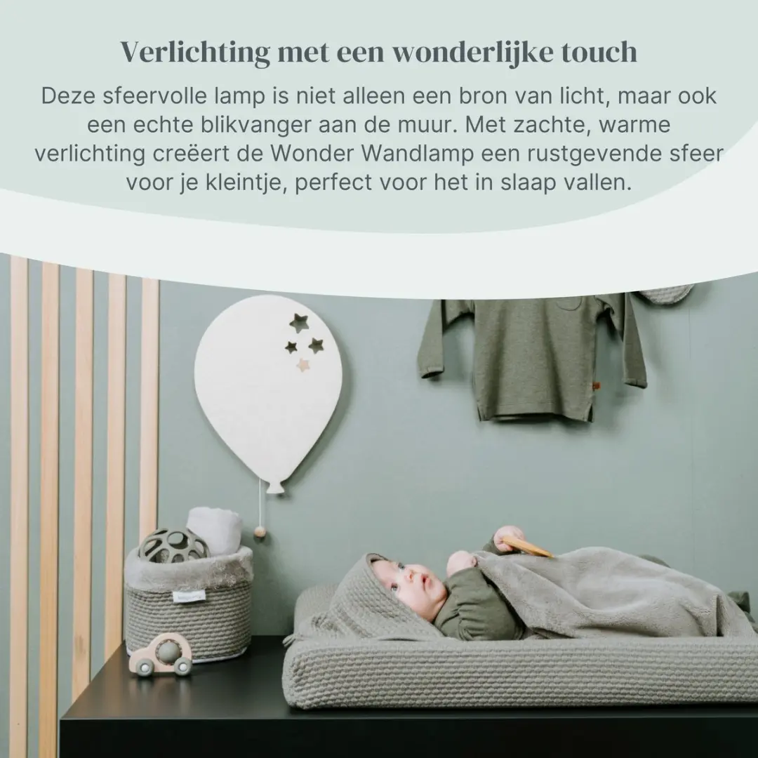 Baby's Only Houten Wandlamp Ballon Wonder - 14W Warm Wit
