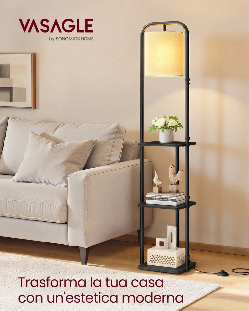 Staande lamp – Met opbergplanken