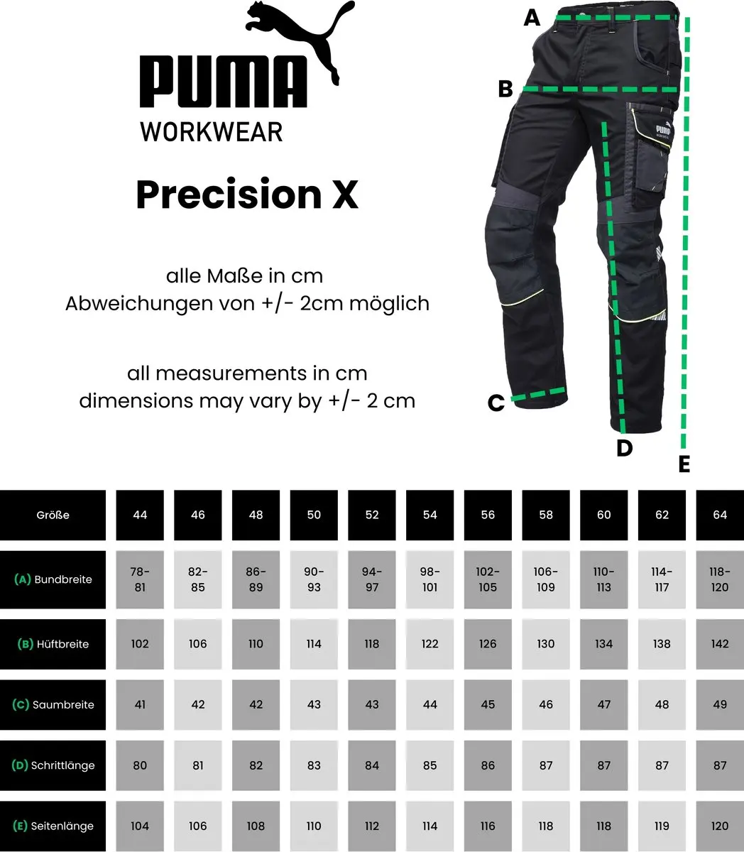 PUMA Workwear Precision X Werkbroek - Maat 29 - Groen