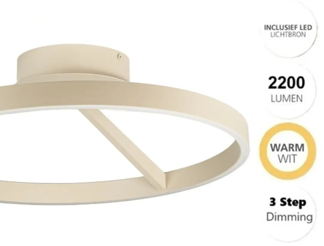 Freelight Pilota Plafondlamp Crème Ø55cm - 55W LED 2700K