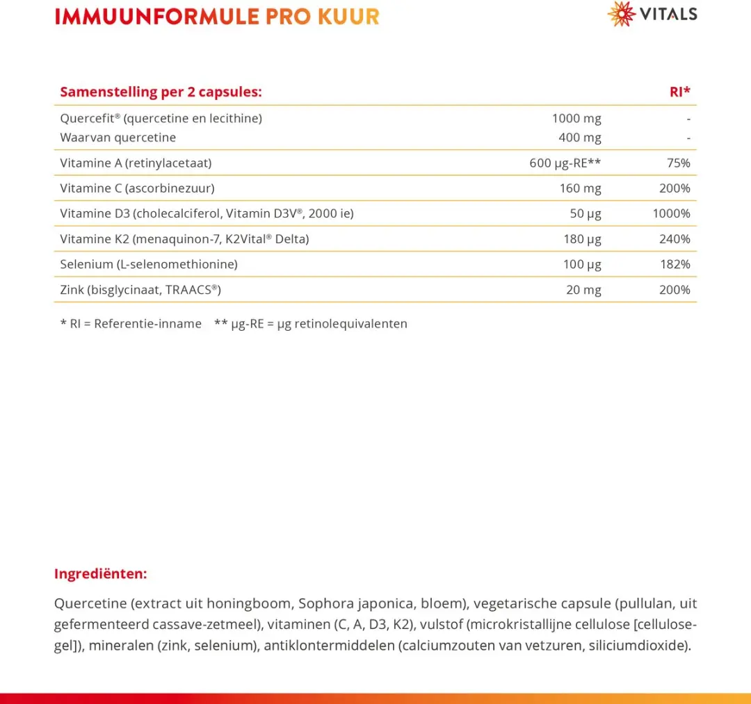 Vitals Immuunformule Pro 14 Capsules