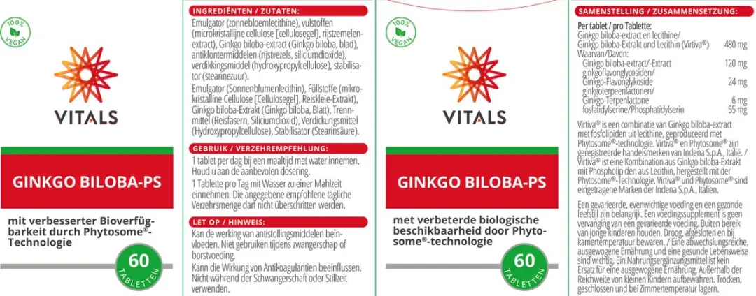 Vitals Ginkgo Biloba-PS 60 Tabletten