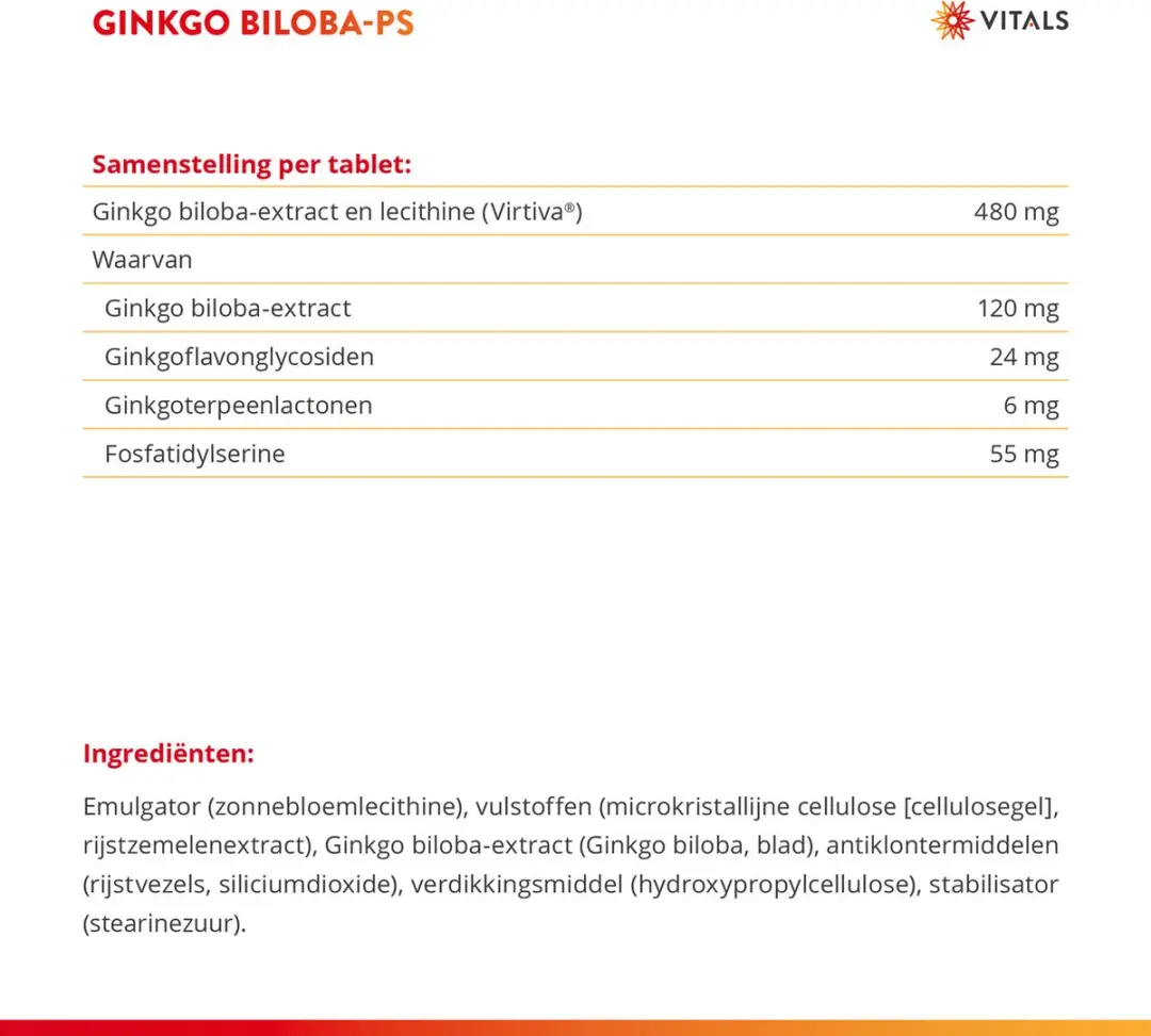 Vitals Ginkgo Biloba-PS 60 Tabletten