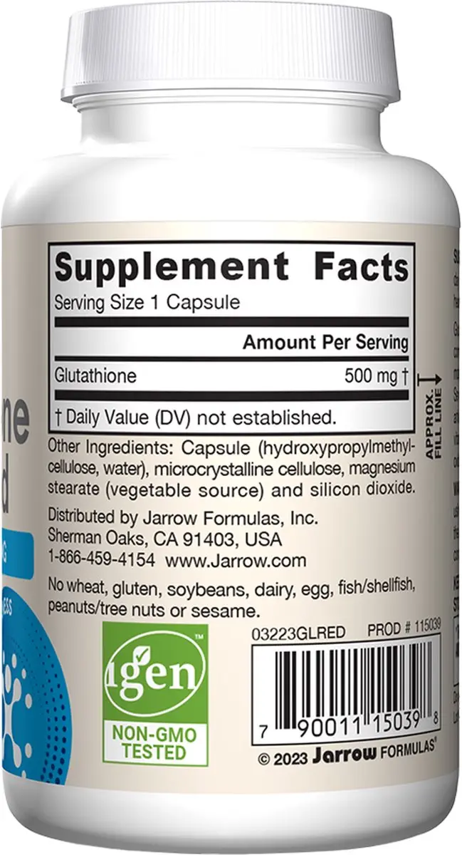 Jarrow Formulas Glutathione GSH 500mg - 120 Capsules