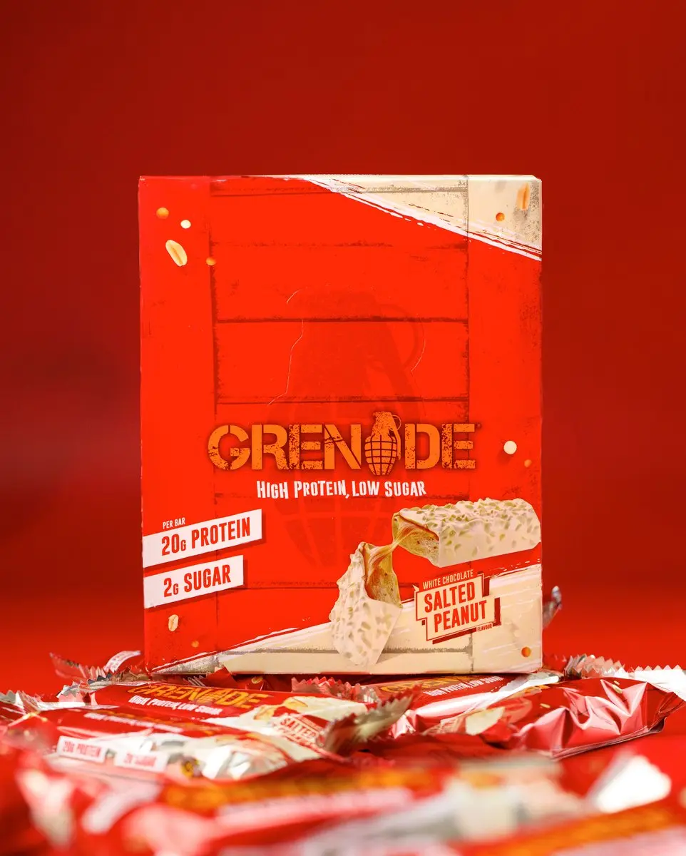 Grenade White Chocolate Salted Peanut Eiwitrepen - 12x60g