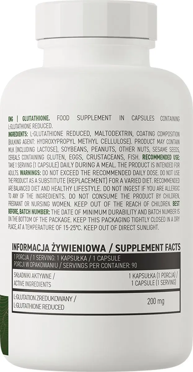 OstroVit Glutathione 200mg Vegan Capsules - 90 Stuks