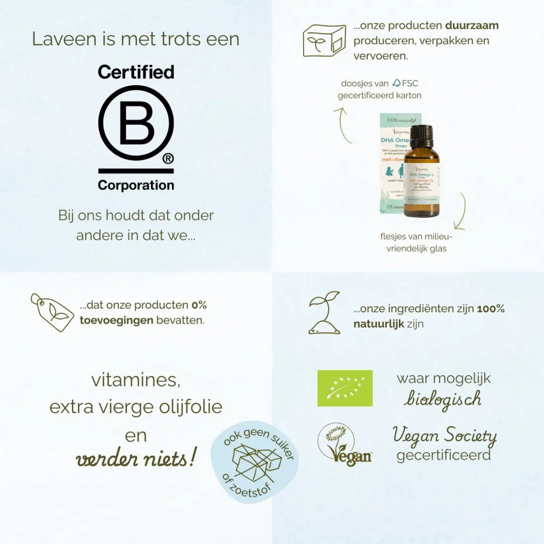 Laveen DHA Omega Drops Druppels - 30ml - Plantaardig