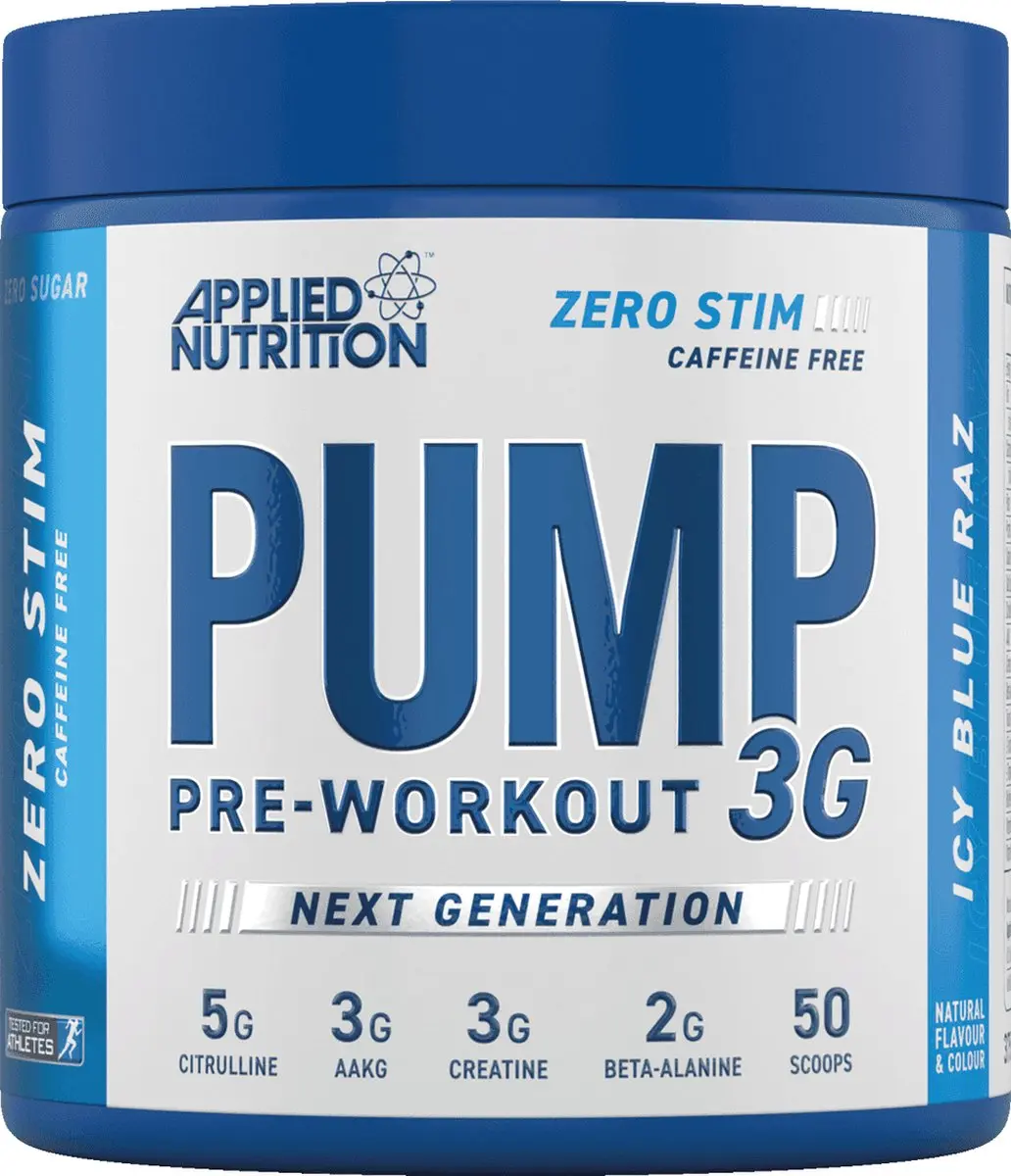 Applied Nutrition Pump 3G ZERO STIM Pre-Workout Icy Blue Raz 375g