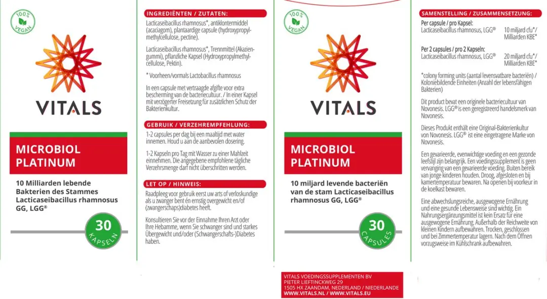 Vitals Microbiol Platinum 30 Capsules - 10 miljard LGG