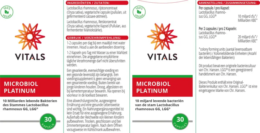 Vitals Microbiol Platinum 30 Capsules - 10 miljard LGG