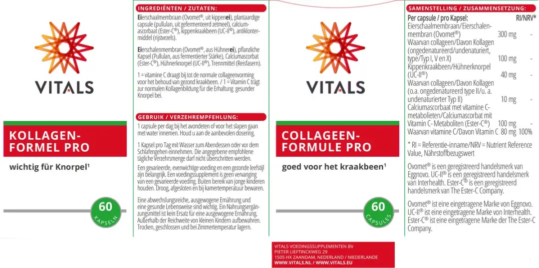 Vitals Collageenformule Pro 60 Capsules - 47g