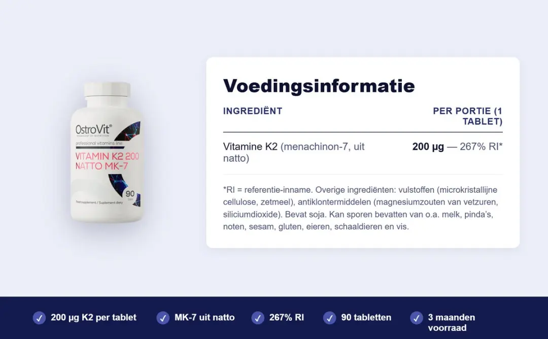 OstroVit Vitamin K2 MK7 90 Tabletten - 34g