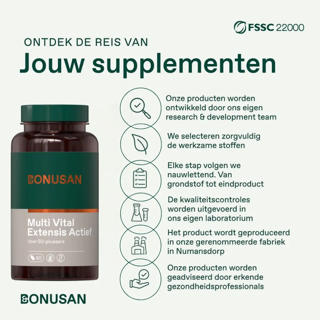 Bonusan Multi Vital Extensis Actief 90 Tabletten - 50+