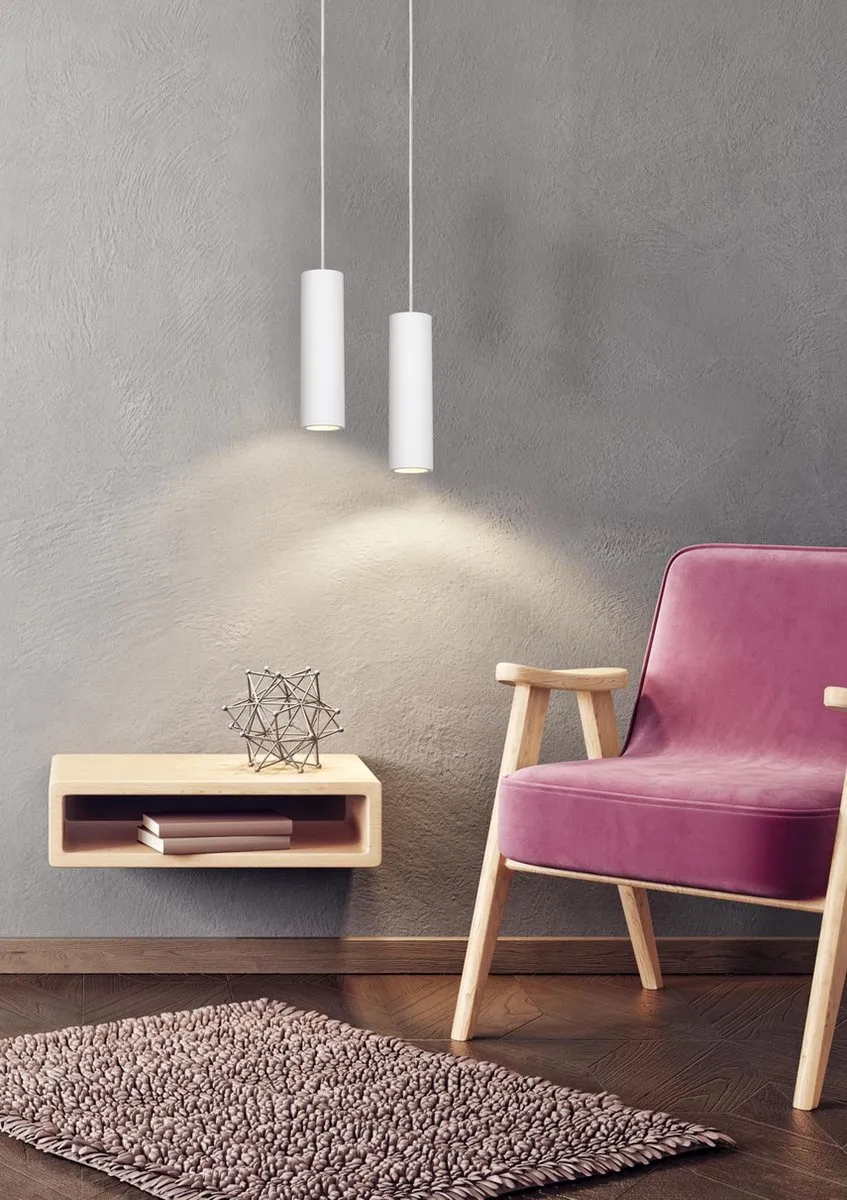 Lucide GIPSY Hanglamp Ø7cm - 1xGU10 - Wit