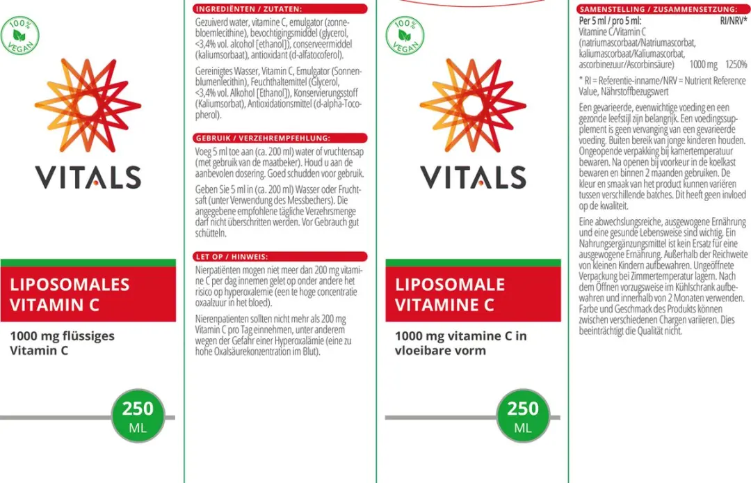 Vitals Liposomale Vitamine C 1000mg - 250ml