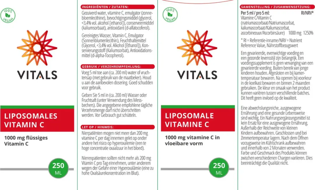 Vitals Liposomale Vitamine C 1000mg - 250ml