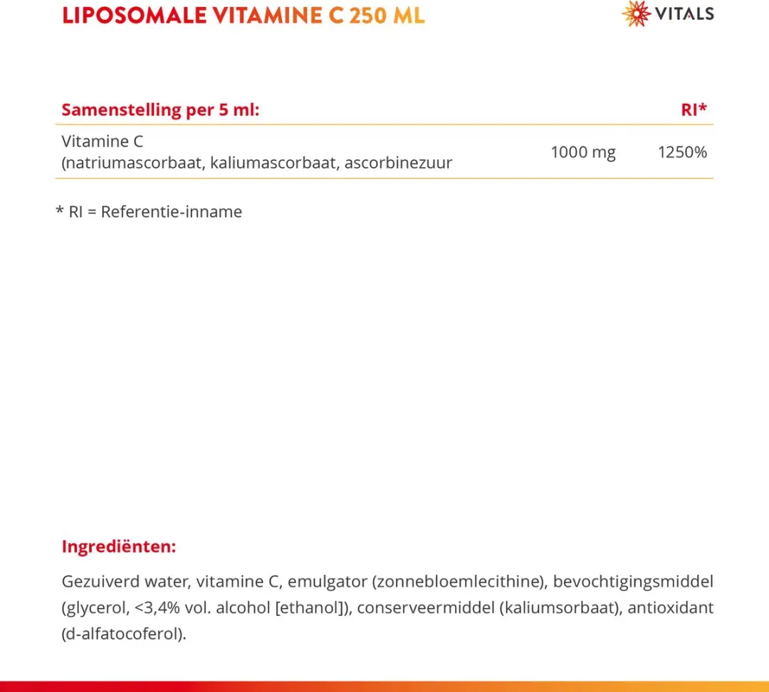 Vitals Liposomale Vitamine C 1000mg - 250ml