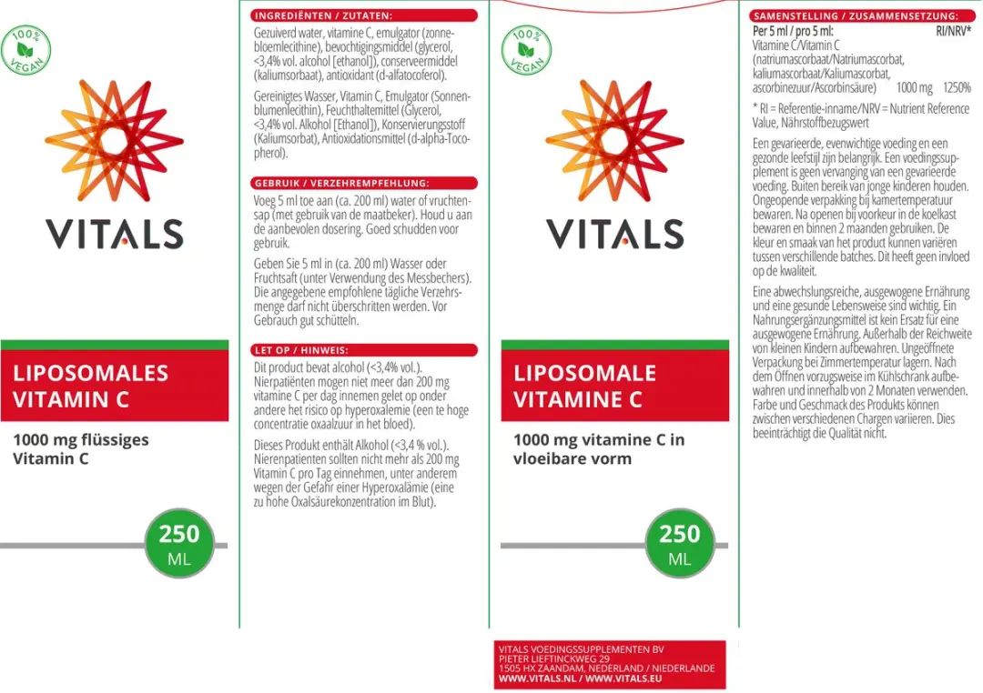 Vitals Liposomale Vitamine C 1000mg - 250ml