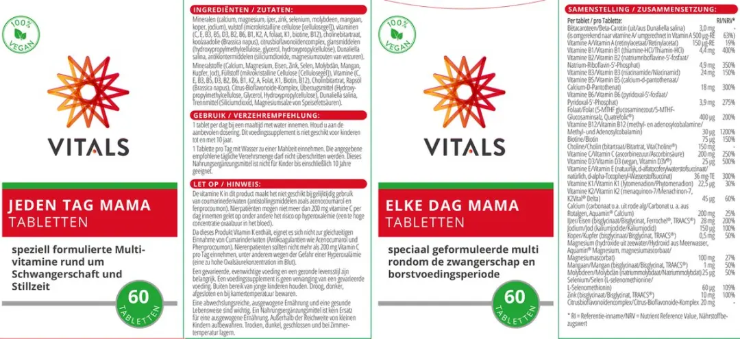 Vitals Elke Dag Mama Multivitamine 60 tabletten