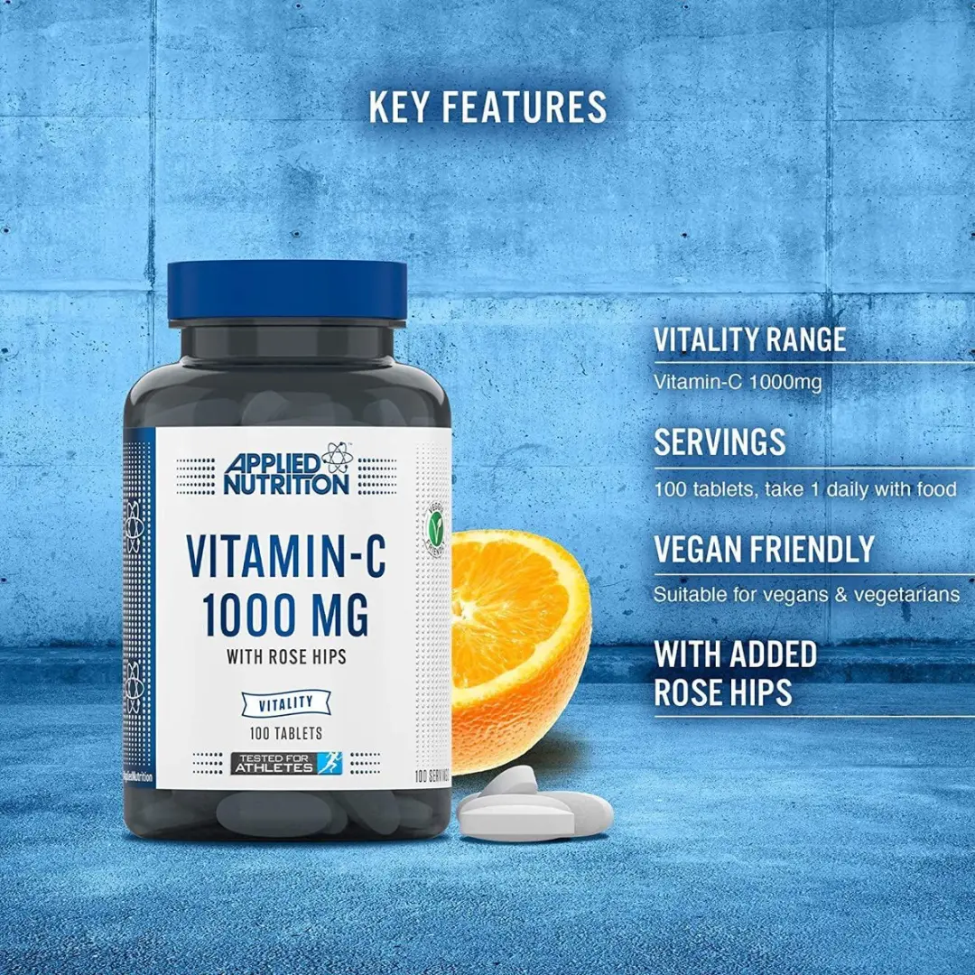Applied Nutrition Vitamin C + Rozenbottel 100 Tabletten Vegan