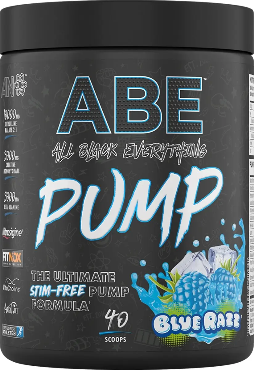 Applied Nutrition ABE Pump Zero Stim Pre-Workout 500g - 40 Scoops - Blue Razz