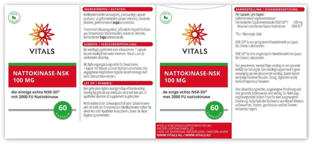 Vitals Nattokinase NSK 60 Capsules