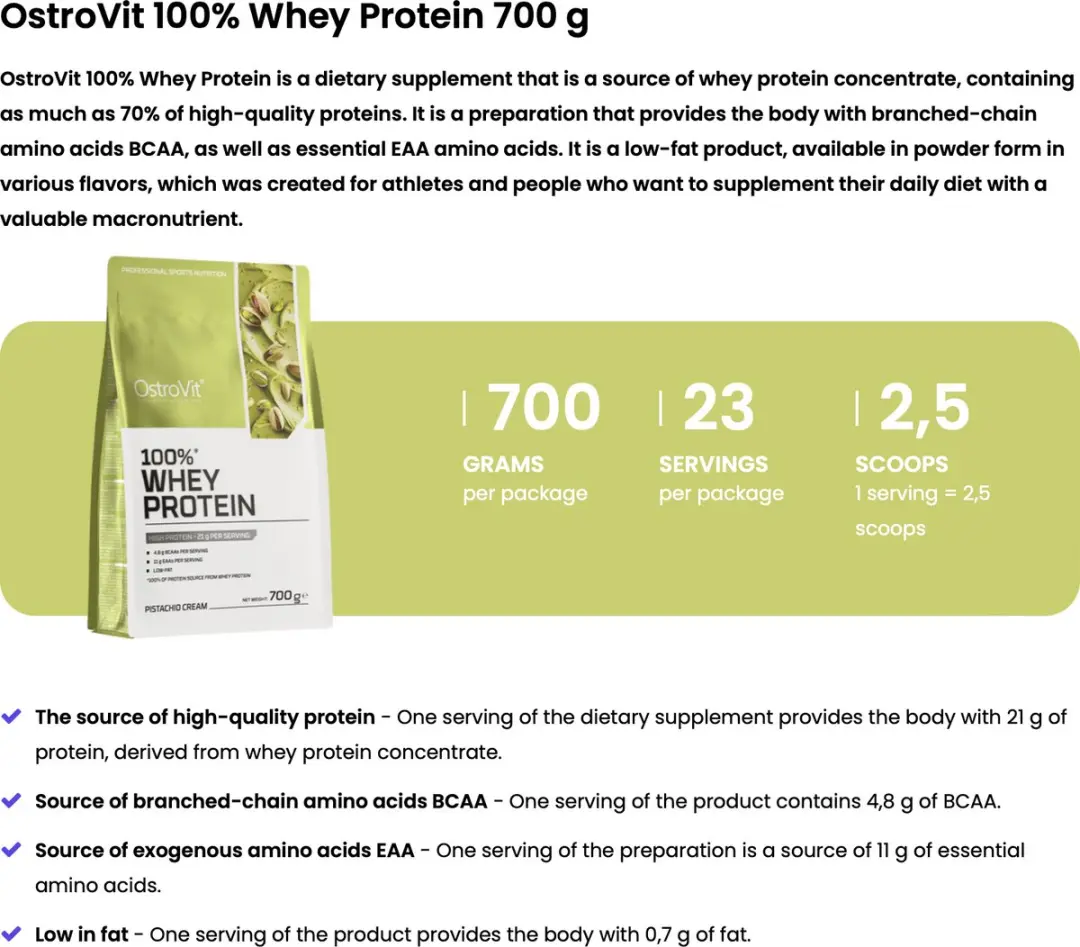 OstroVit 100% Whey Protein 700 g