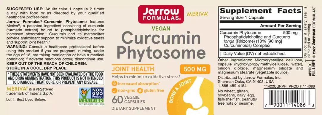 Jarrow Formulas Curcumin Phytosome 500mg - 60 Capsules